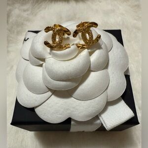 Monogram Goldtone CC Style Earrings